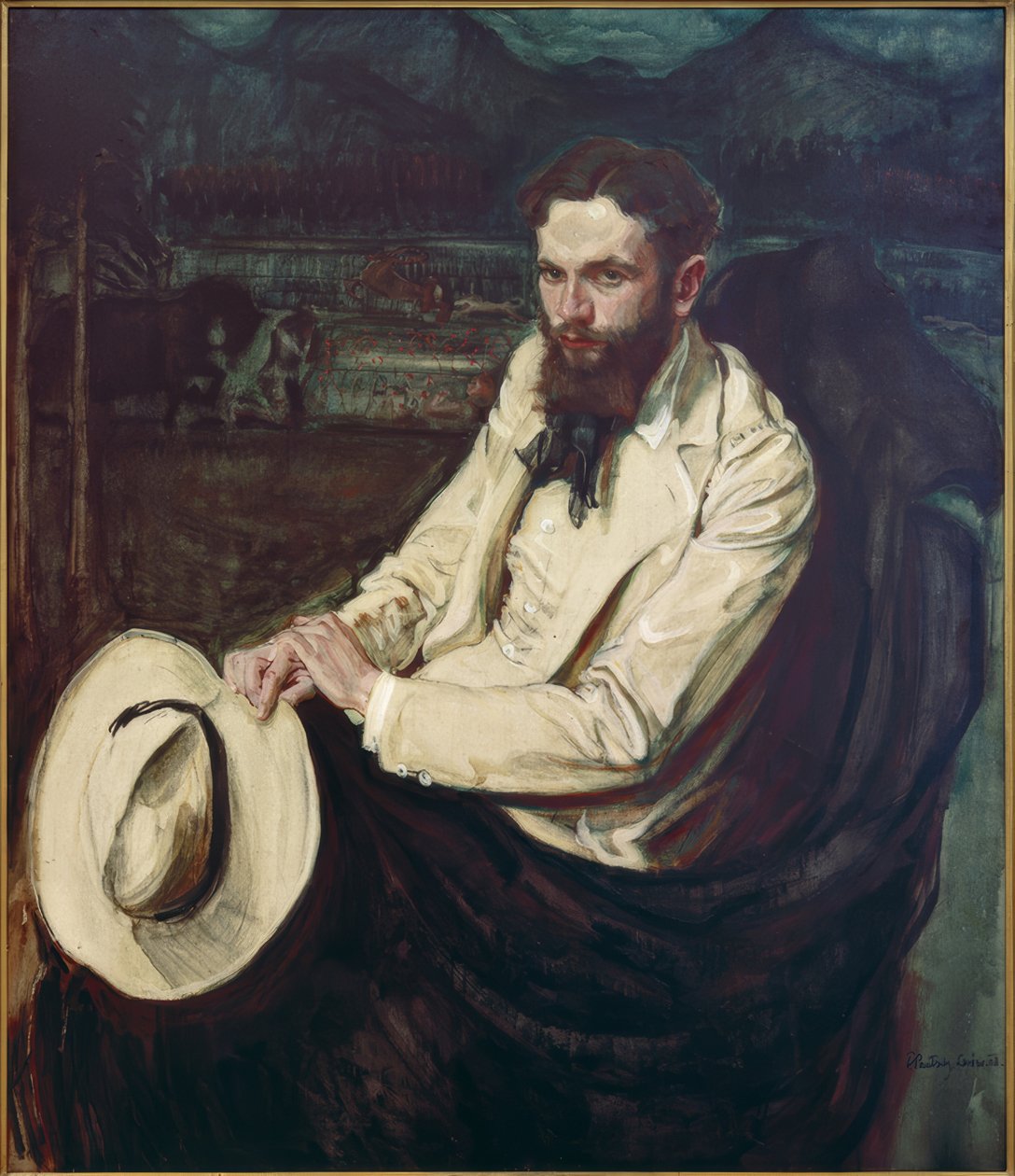 Porträtt av poeten Leopold Staff av Fryderyk Pautsch
