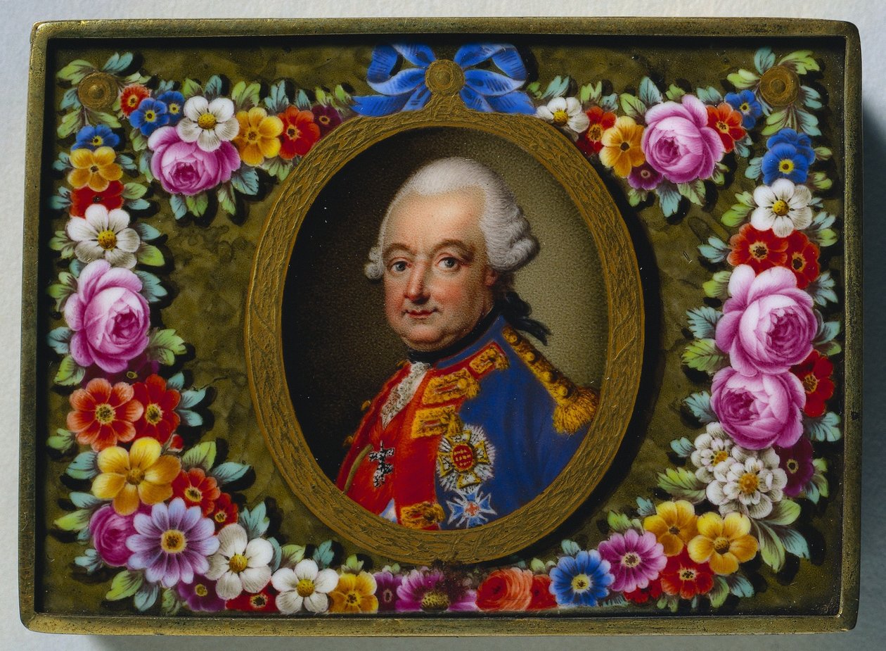 Snusdosa med porträtt av Charles I, hertig av Brunswick, ca. 1770. av Fürstenberg Porcelain Factory