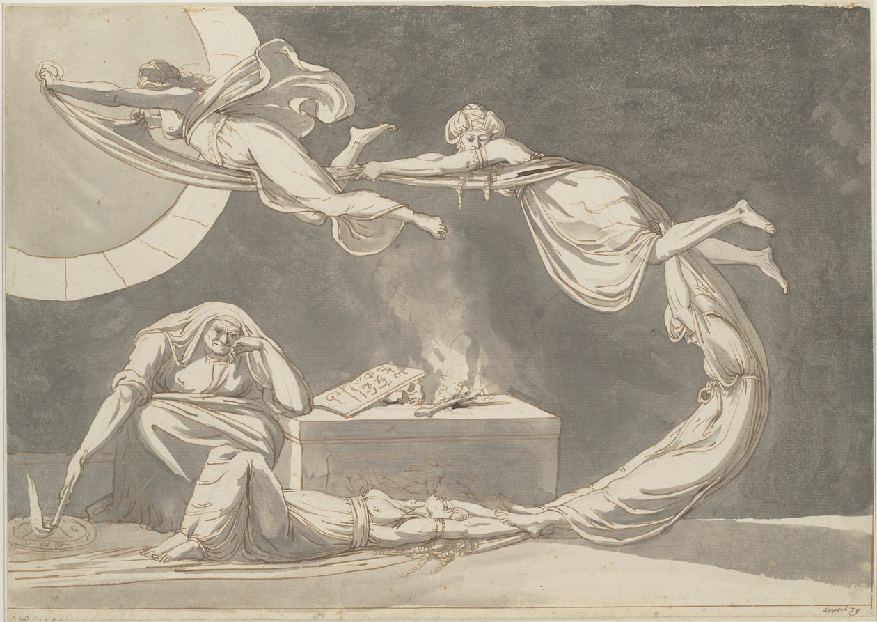 Besvärsscen med en häxa vid altaret, 1779. av Füssli