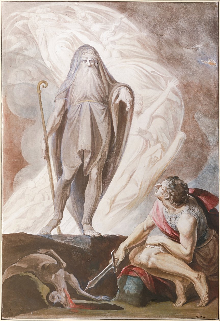 Teiresias förutsäger fotot till Odysseus, 1780-1783 av Füssli