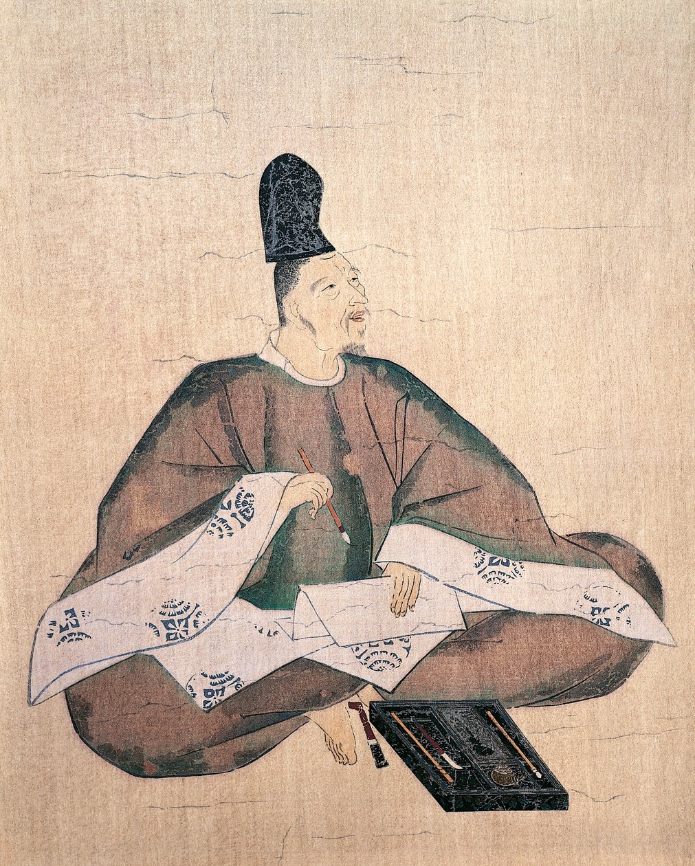 Po RT come t of Poe t Red man of Yamanobe, Att libte d och Fujiwara no Shinma (1176 Orification 1177-1265), Japan, Japa sleep Shivi Isachi av Fujiwara  Nobuzane