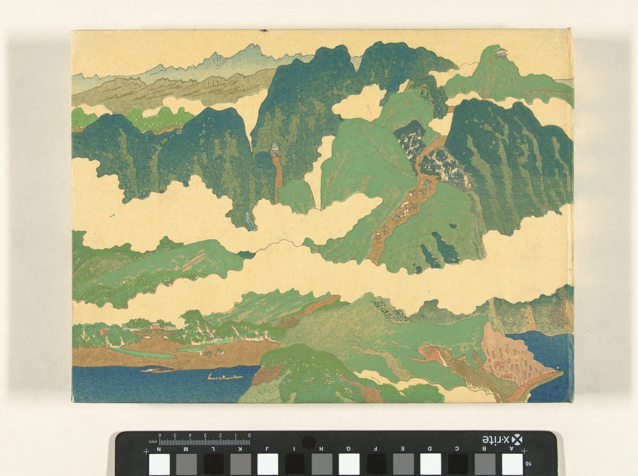 Blue River-delen Yosuko no maki (titel på objekt) av Fukuda Bisen