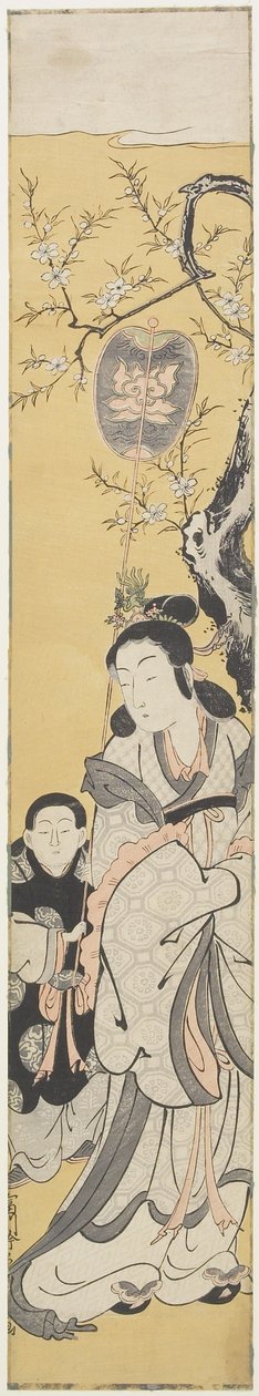 Xiwangmu (drottning Mather av väst) och skötare, c.1764 (träblock i färg) av Fusanobu Tomikawa