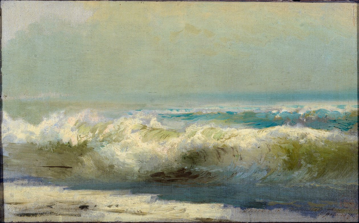 Surfa i Jalta par Vasilyev, Fjodor Alexandrovich (1850-1873). Olja på duk av Fyodor Alexandrovich Vasilyev