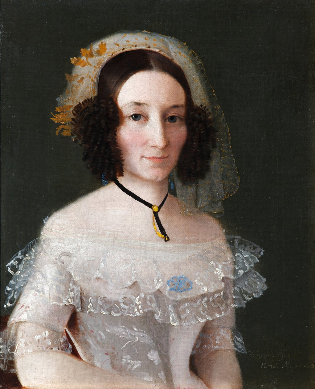 Porträtt av Yelizaveta Alexeyevna Benkendorf, född Janova, 1845 av Fyodor Andreevich Tulov