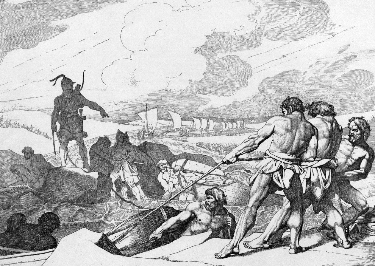 Oleg av Novgorods kampanj mot Konstantinopel, före 1839 av Fyodor Antonovich Bruni