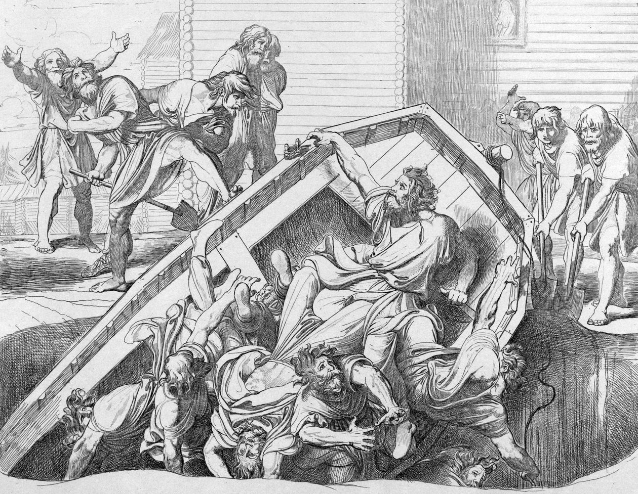 Olgas hämnades på Drevlianerna, före 1839 av Fyodor Antonovich Bruni