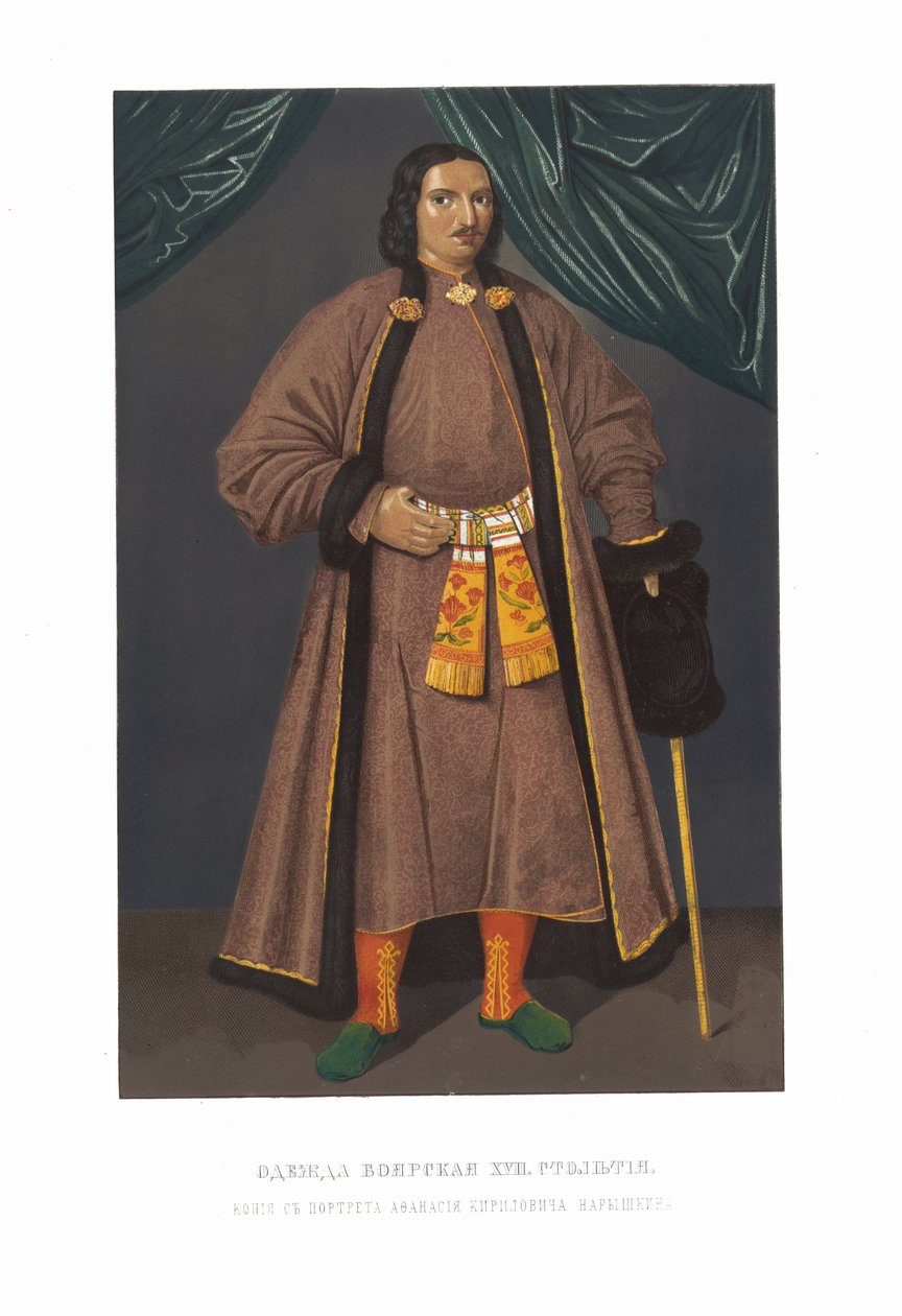 Boyar-kläder från XVII-talet. Afanasiy Kirillovich Naryshkin. Från antikviteterna ..., av Fyodor Grigoryevich Solntsev