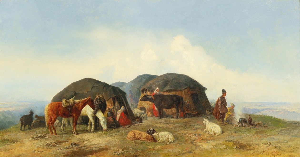 Vilande boskapsskötare i norra Kaukasus, 1874. av Fyodor Ilyich Baykov