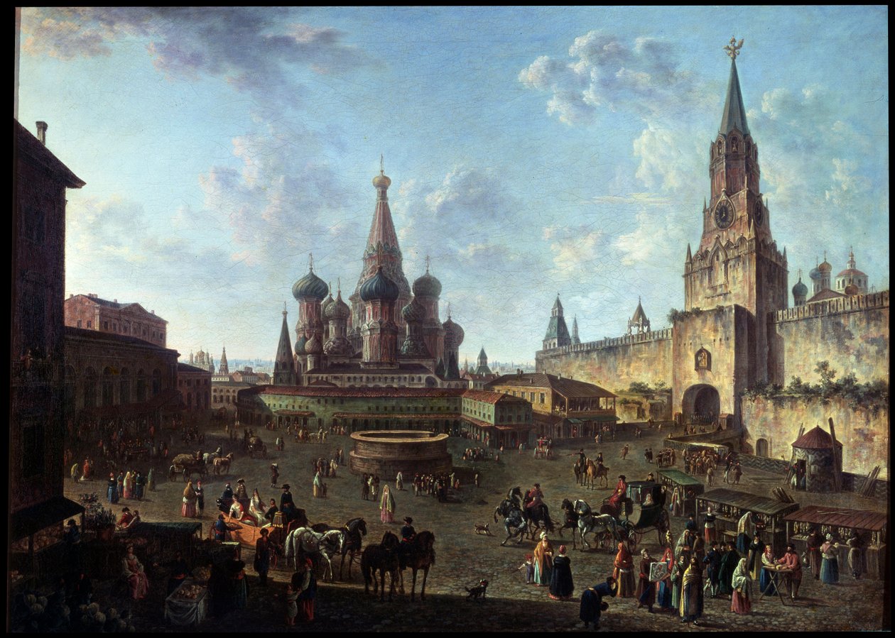 "Röda torget i Moskva", 1801. av Fyodor Yakovlevich Alexeev