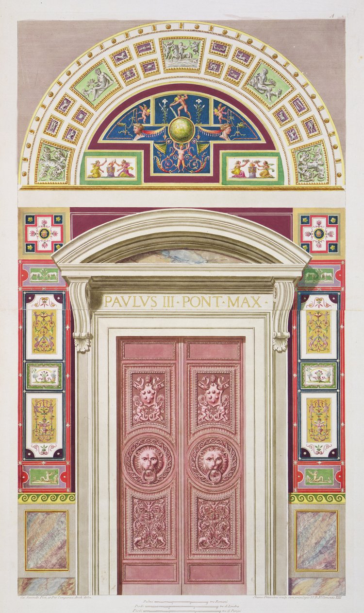 Dörröppning till Raphael Loggia i Vatikanen, från 