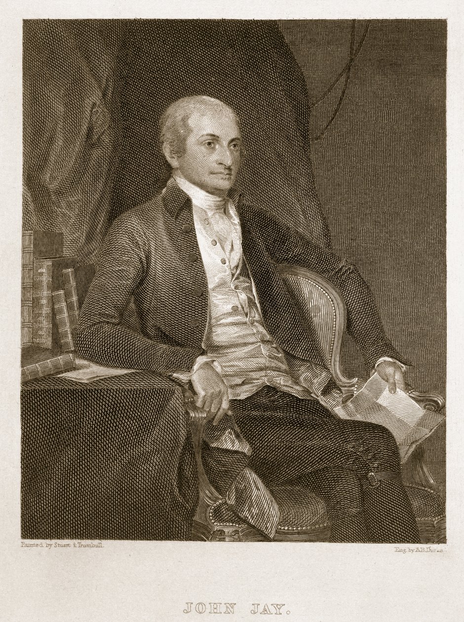 John Jay, graverad av Asher Brown Durand (1796-1886) av G. and Trumbull, J. Stuart