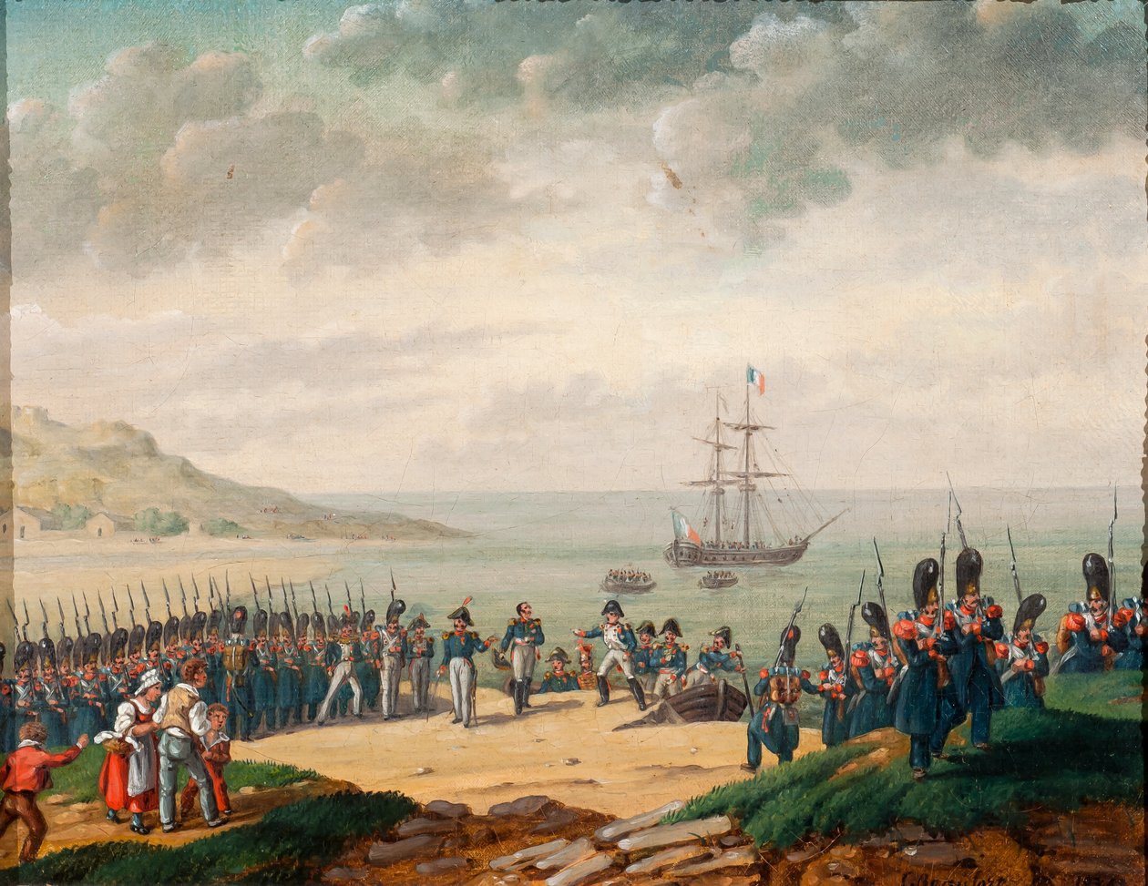 Napoleon landstigning i Cannes 1815, 1835 av G. Beaufort