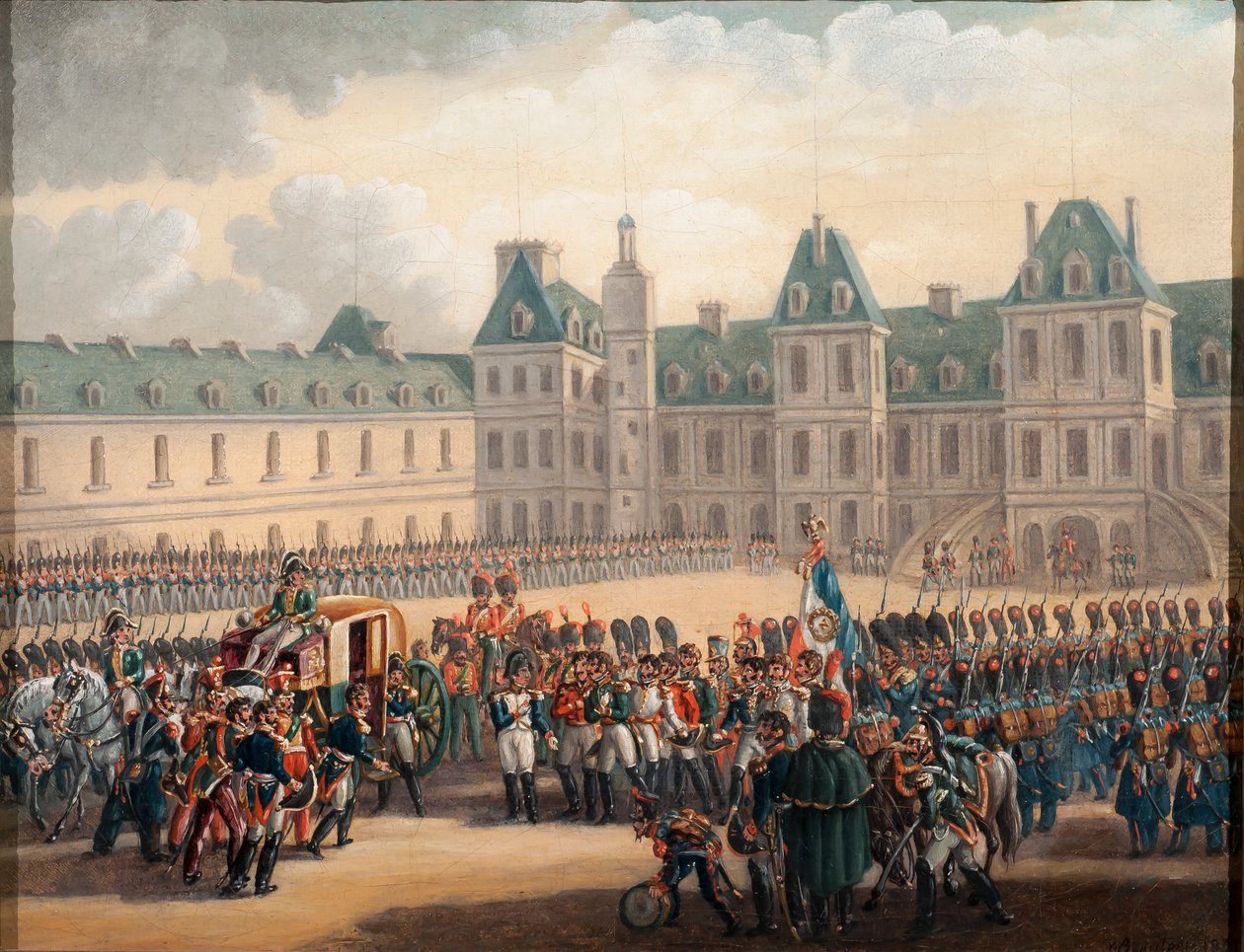 Napoleons farväl i Fontainebleau, 20 april 1814, 1835 av G. Beaufort