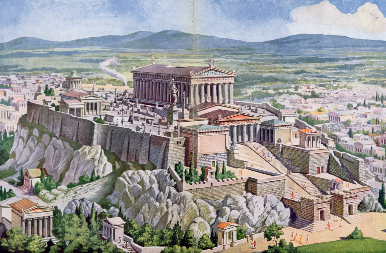 Akropolis i Aten i antikens Grekland, 1914 av G. Rehlender