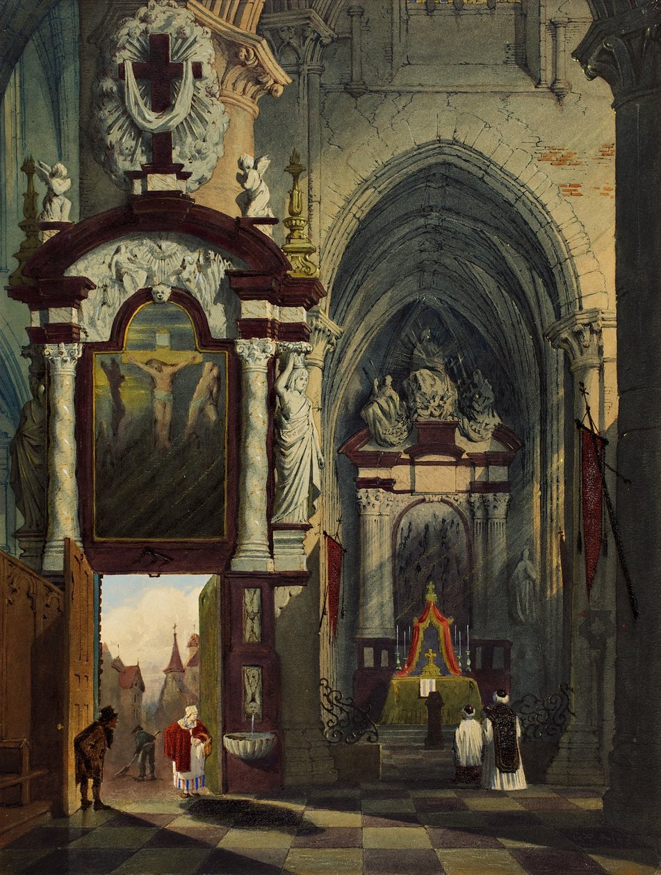 Antwerpens katedral, 1878 (wc på papper) av G.P. Andre