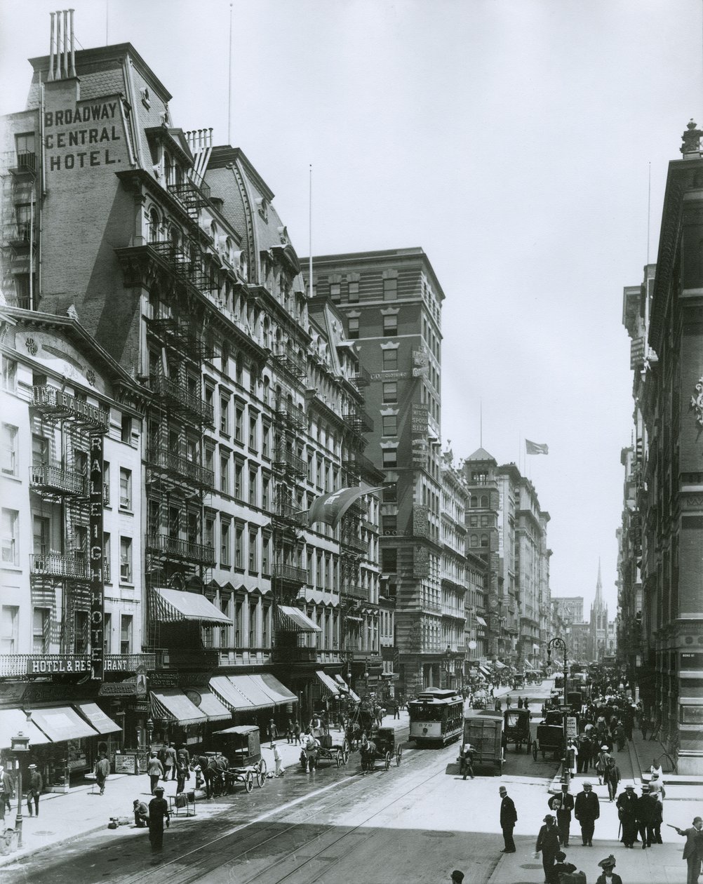 Broadway ser norrut från Bond Street, New York City av G.P. Hall und Sohn