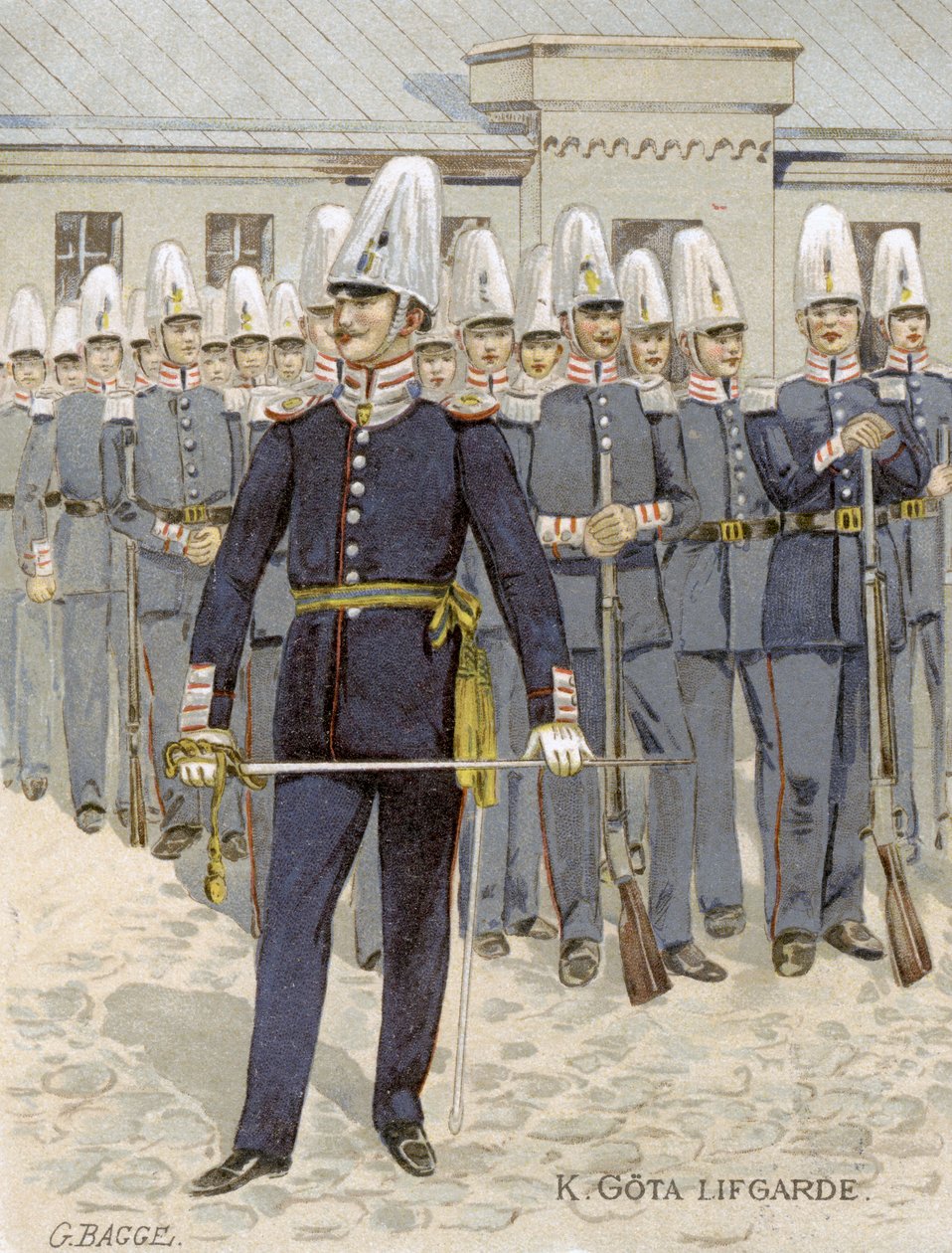 Svenska livgardet, Stockholm, Sverige, 1901 av G Bagge