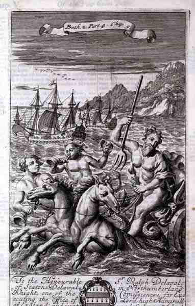 Neptunus i sin vagn, illustration från bok 2, del 4, kapitel 5 av 