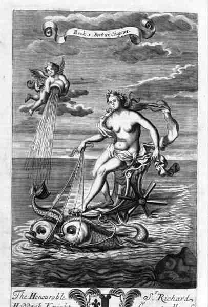 Venus Riding her Chariot Drawn by Dolphins, illustration från Bok 1 Del 6 Kapitel 11 av 