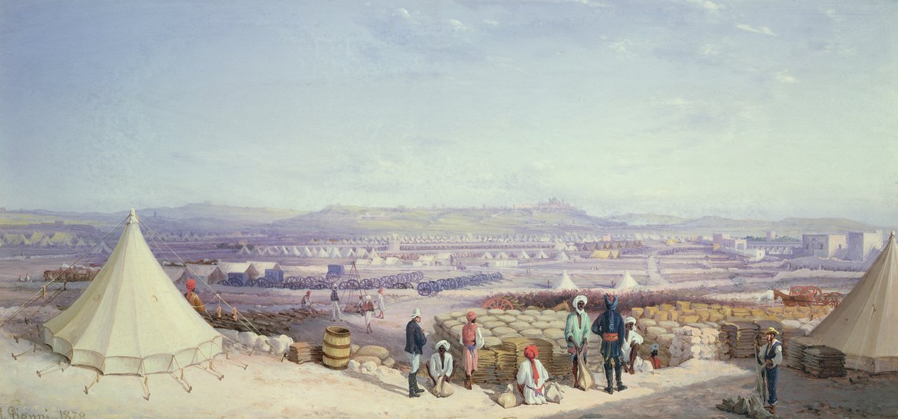 Artilleri- och kavallerilägret i San Antonio, Malta av G. Gianni