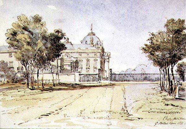 Utsikt över Ecole Militaire i Paris av G. Rolais