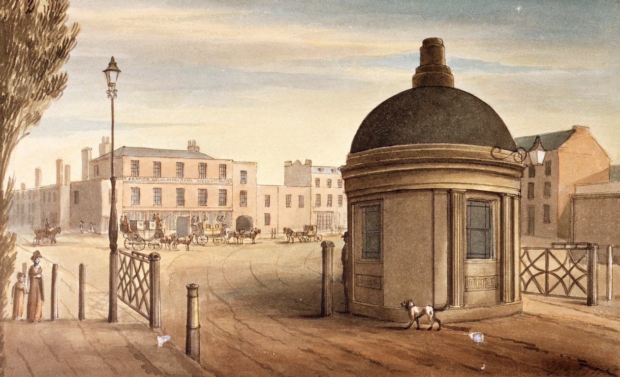 Turnpike på New Kent Road, Southwark, London, 1825 av G Yates
