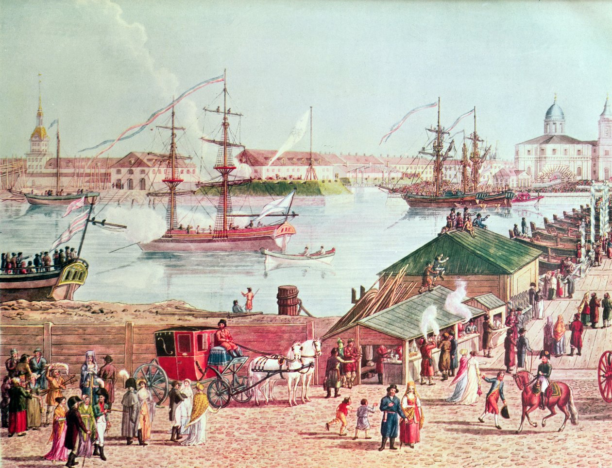 Utsikt över Isaksbron under firandet av Sankt Petersburgs hundraårsjubileum av Gabriel Ludwig Lory