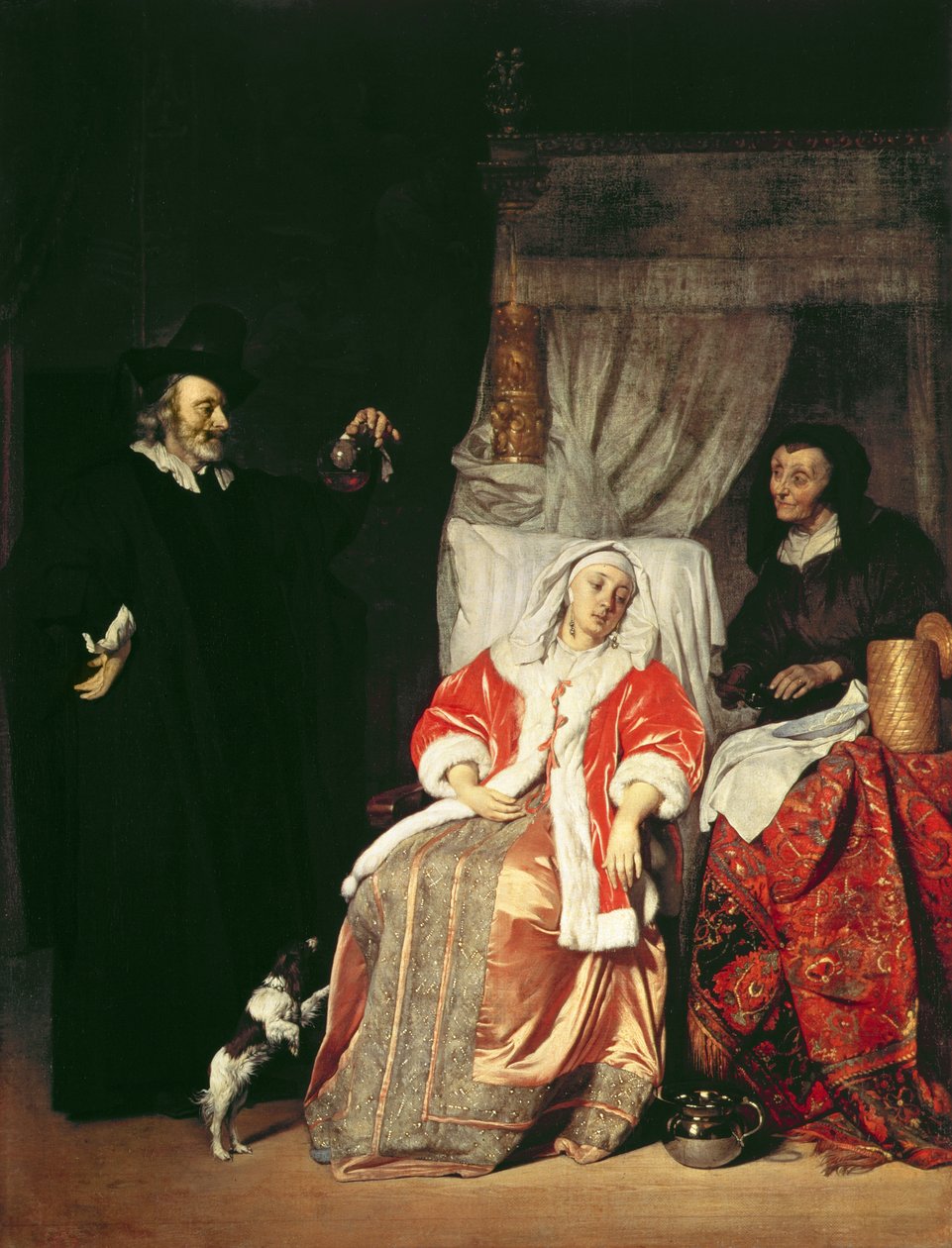 Patienten och läkaren, 1660-talet av Gabriel Metsu