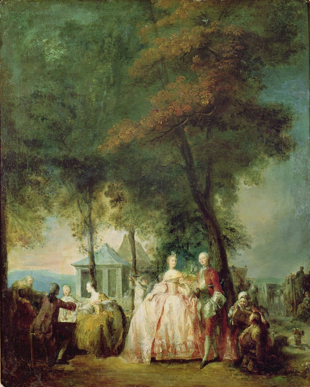 Promenade vid Longchamp, ca 1760 av Gabriel de Saint Aubin