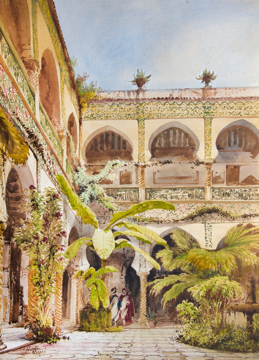 Dar Mustapha Pacha, Alger (akvarell) av Gabriel Carelli