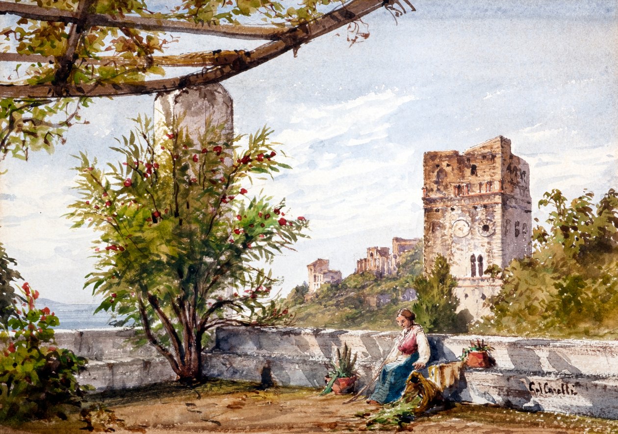 Italien (akvarell) av Gabriel Carelli
