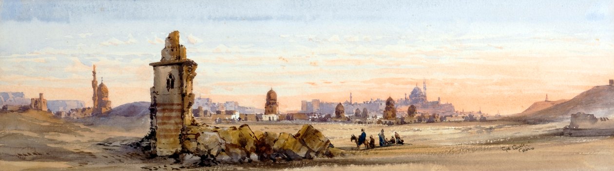Mamelukgravarna, Khalifernas dal, Kairo (akvarell) av Gabriel Carelli