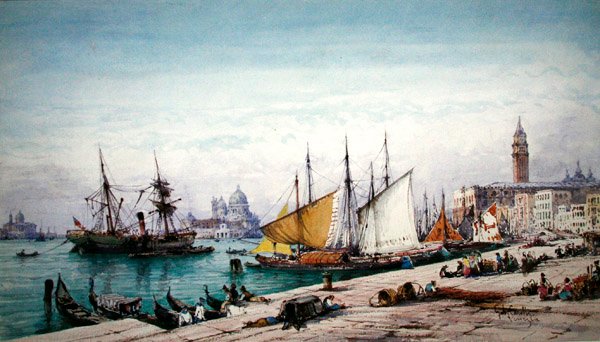 Venezia (akvarell på papper) av Gabriel Carelli