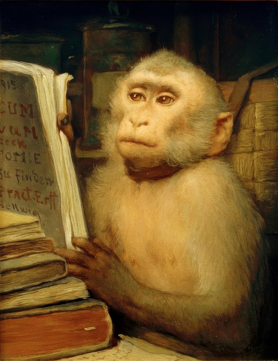 G. v. Max, läsapa av Gabriel Cornelius Ritter von Max