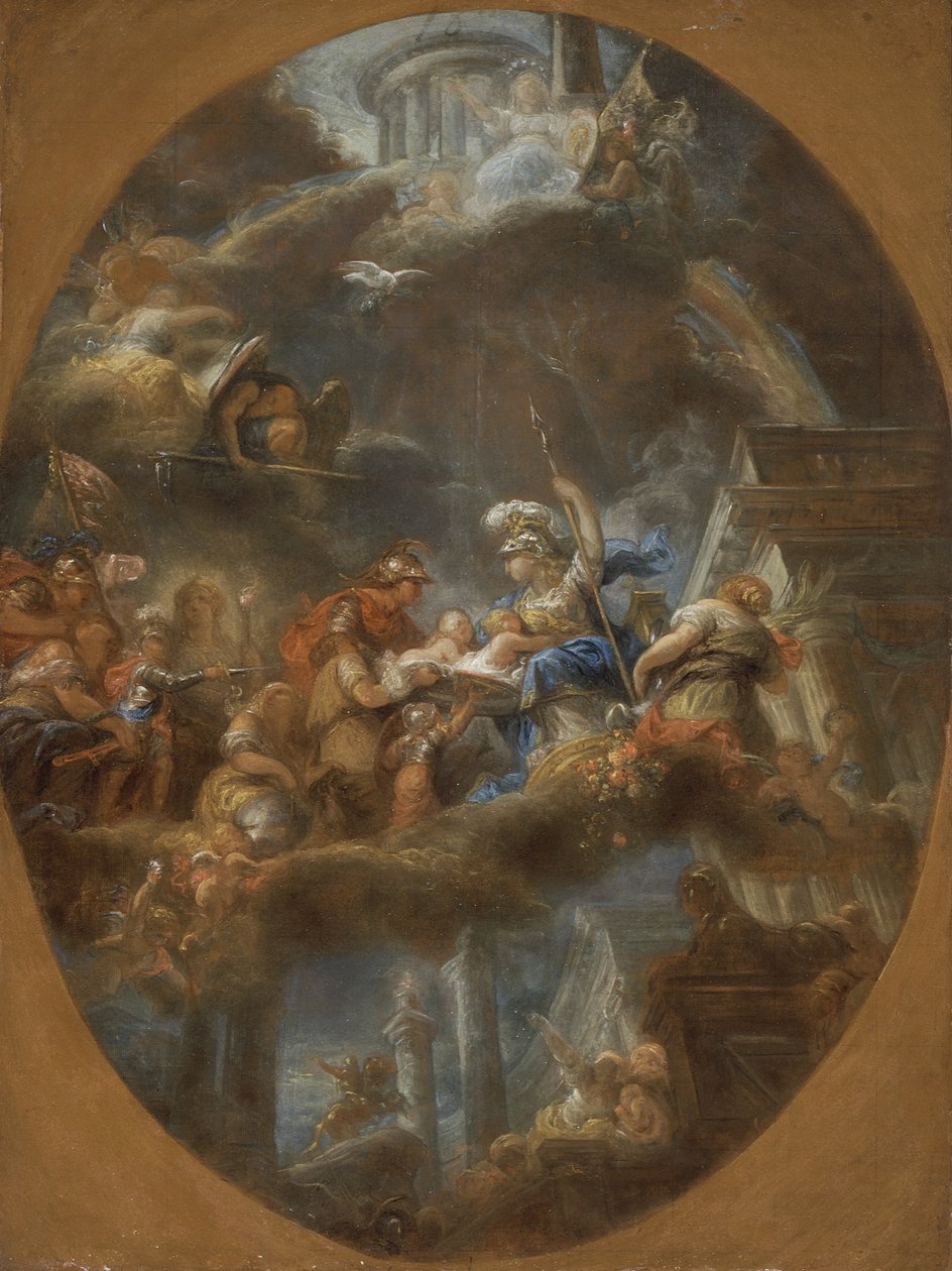 Adel erbjuder de kejserliga ryska barnen till Minerva, ca 1795 (olja på duk) av Gabriel Francois Doyen
