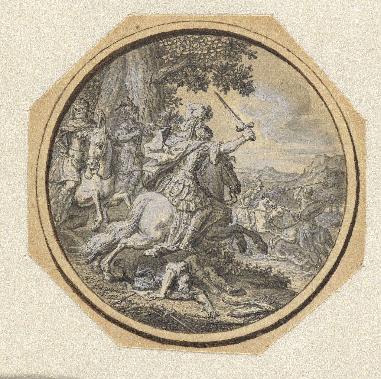 stridsscenen av Gabriel Francois Louis Debrie