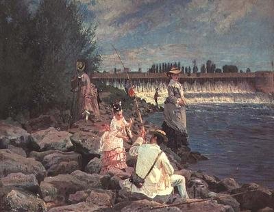 Fiske på Seine av Gabriel Guay