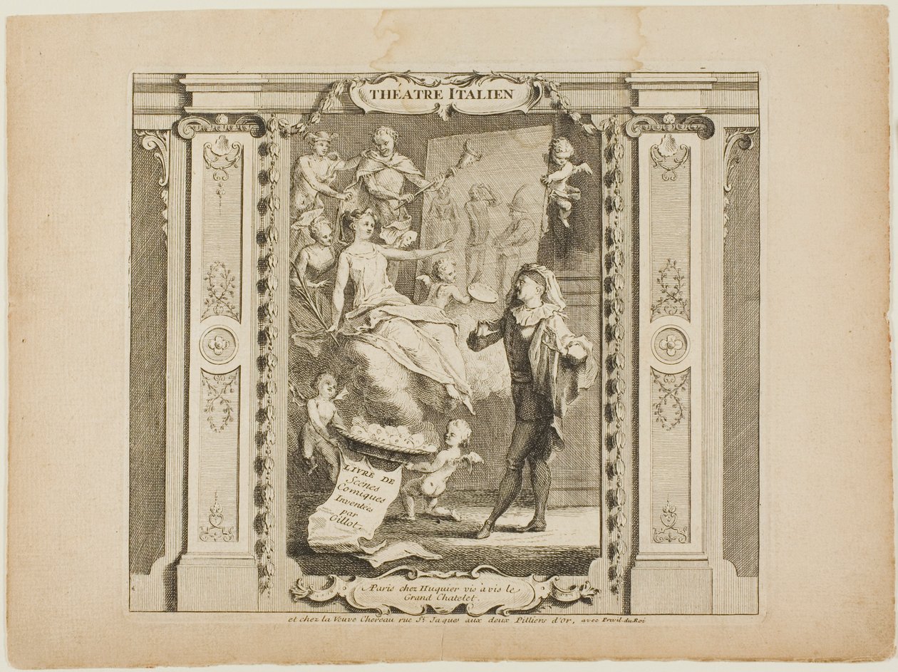 Italian Theatre, frontispice till Livre de Scenes Comiques av Gabriel Huquier