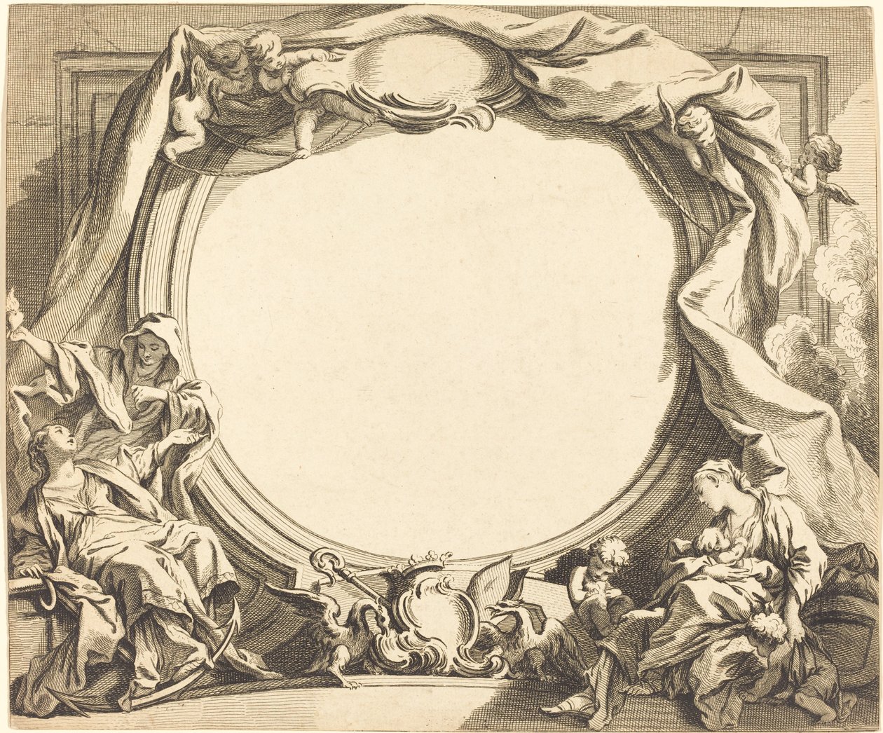 Tro och kärlek av Gabriel Huquier after François Boucher