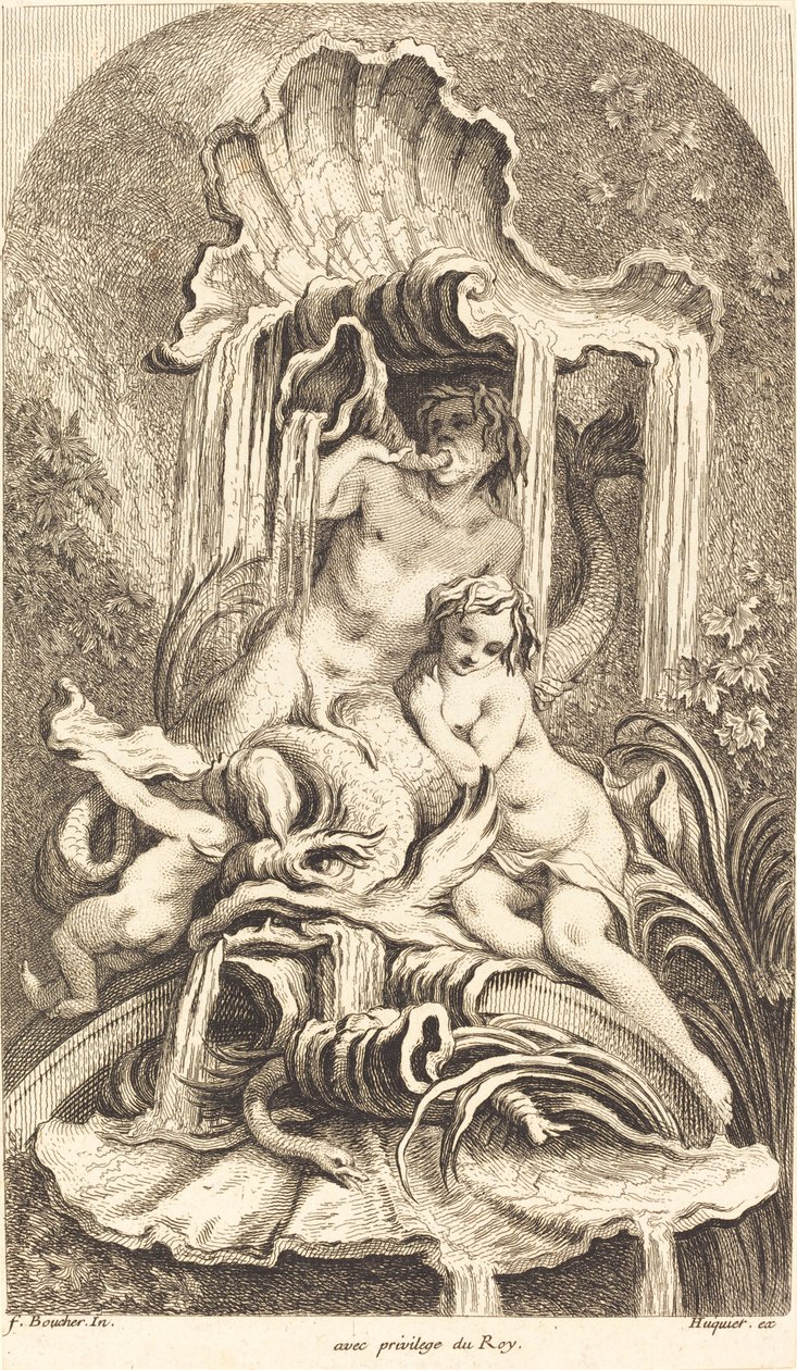 Triton och nymf av Gabriel Huquier after François Boucher