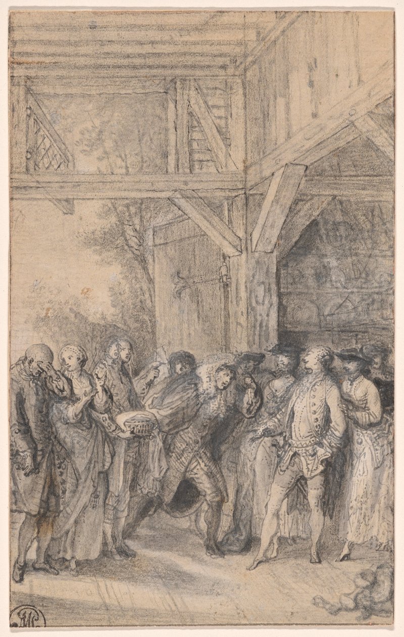 Bonde ber om tillstånd att få gifta sig med en adelsmans dotter av Gabriel Jacques de Saint Aubin
