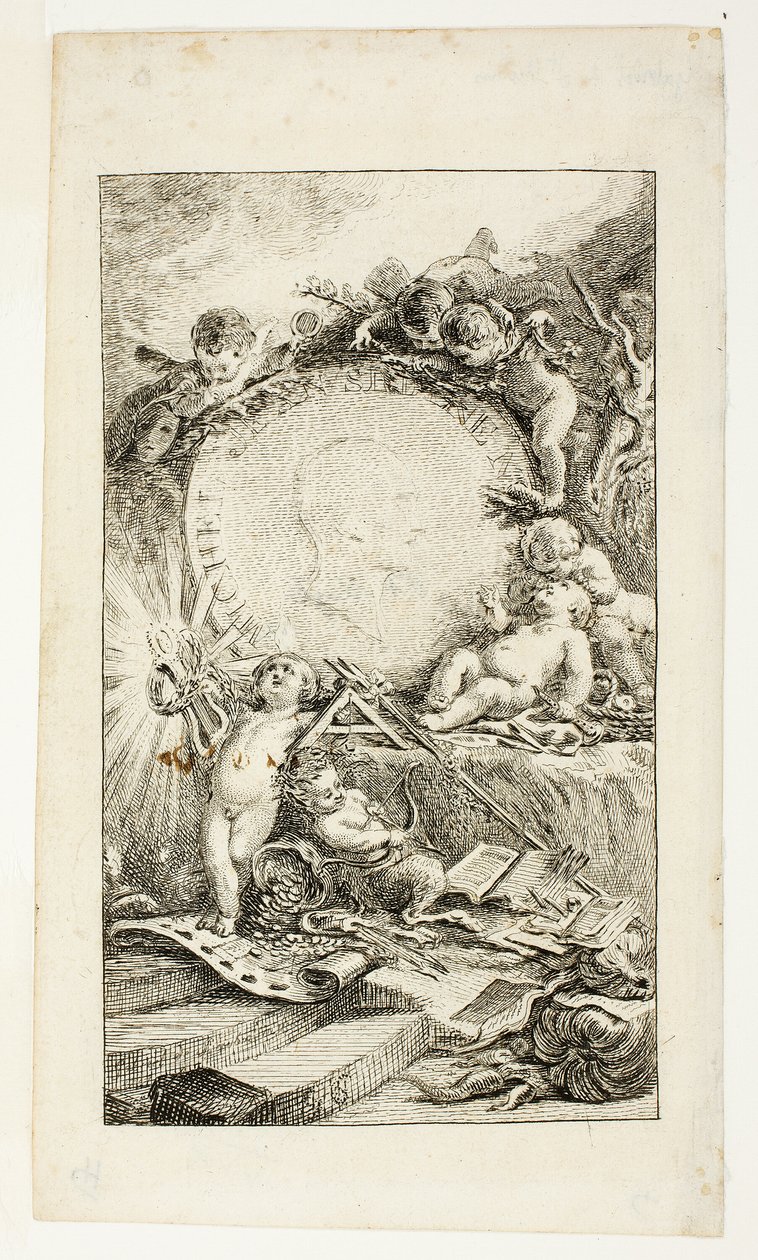 Frontispice, tallrik ett från Collection of Poems av Sedaine av Gabriel Jacques de Saint Aubin