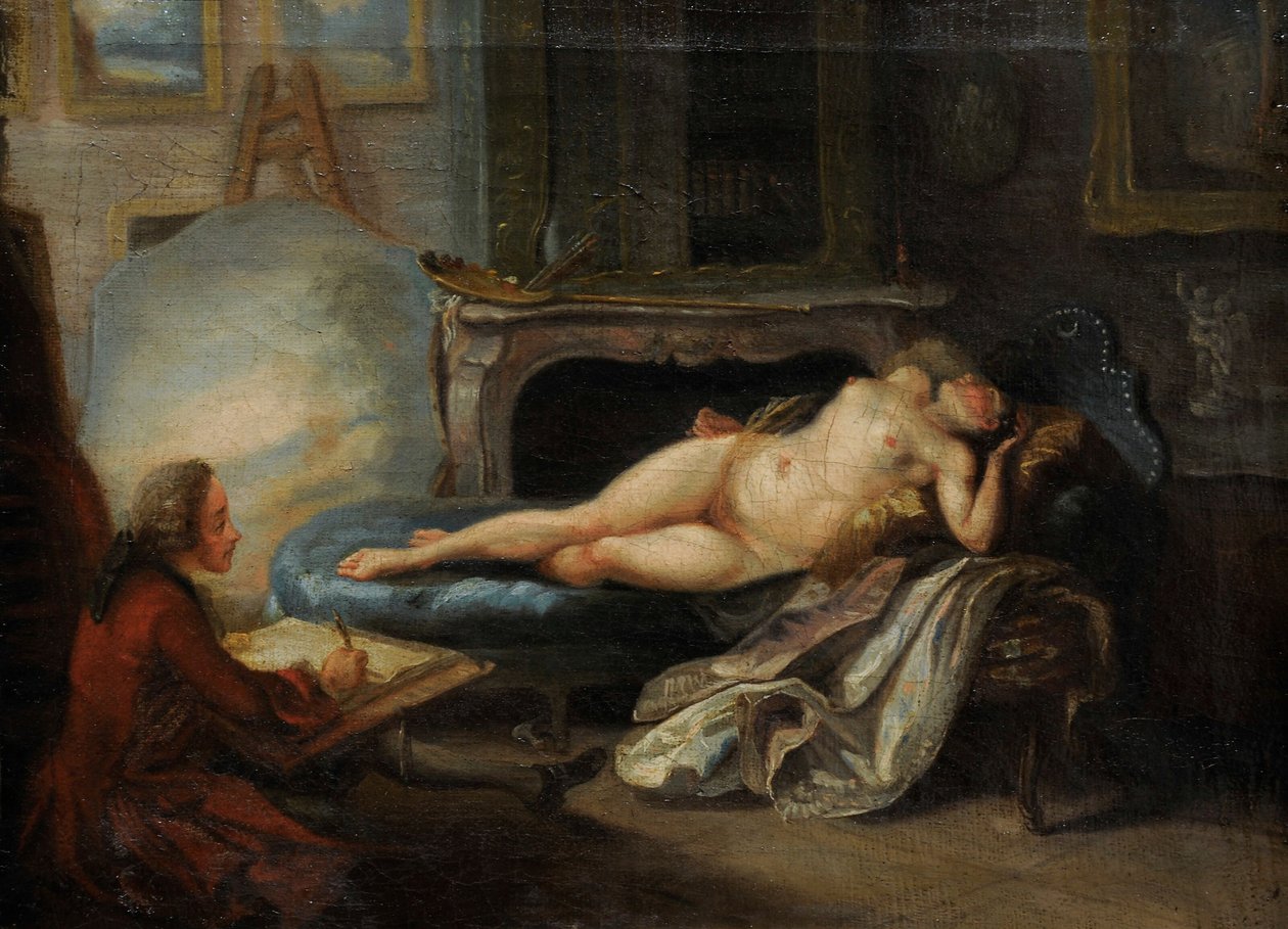 Privatakademin, 1755. av Gabriel Jacques de Saint Aubin