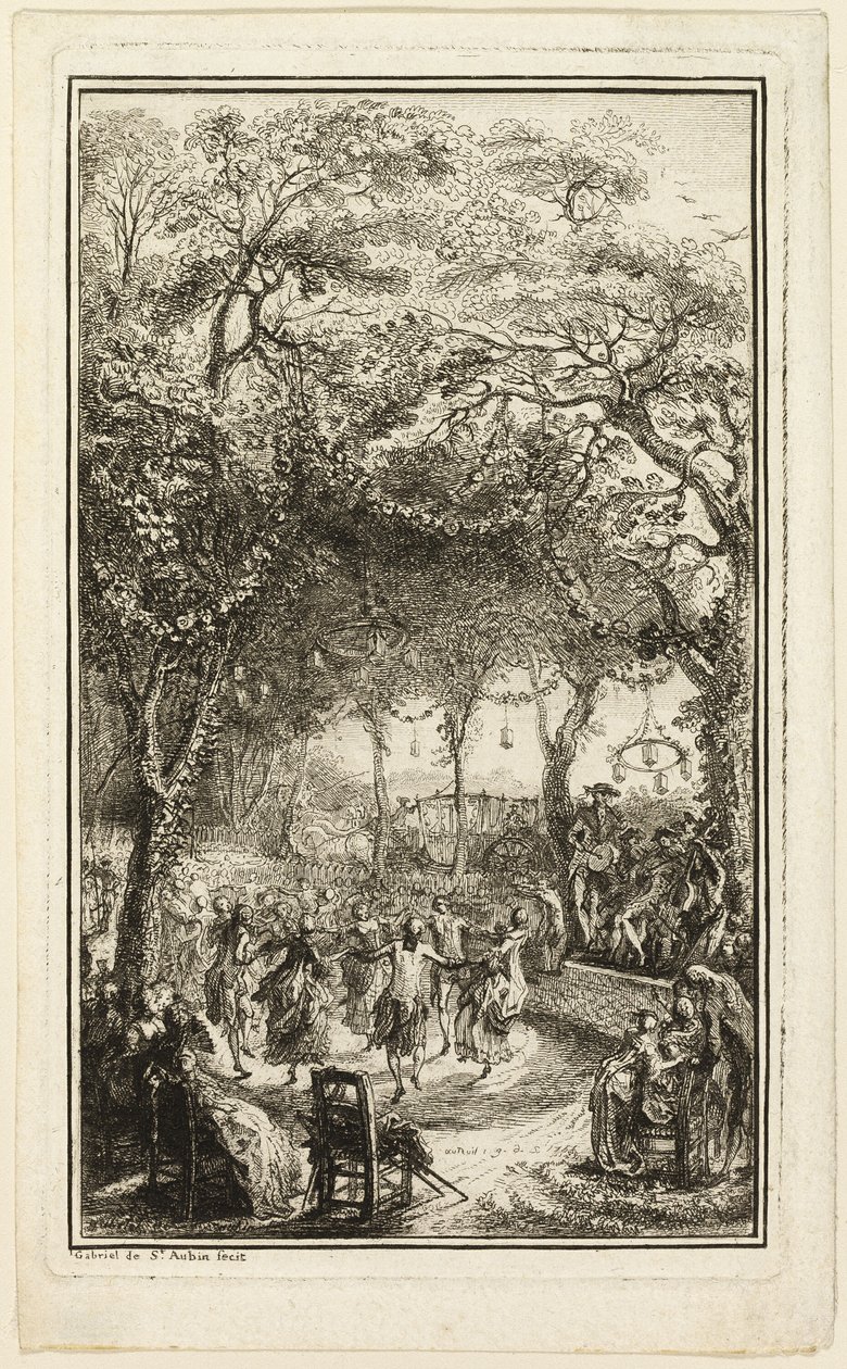 Dansen i Auteuil av Gabriel Jacques de Saint Aubin
