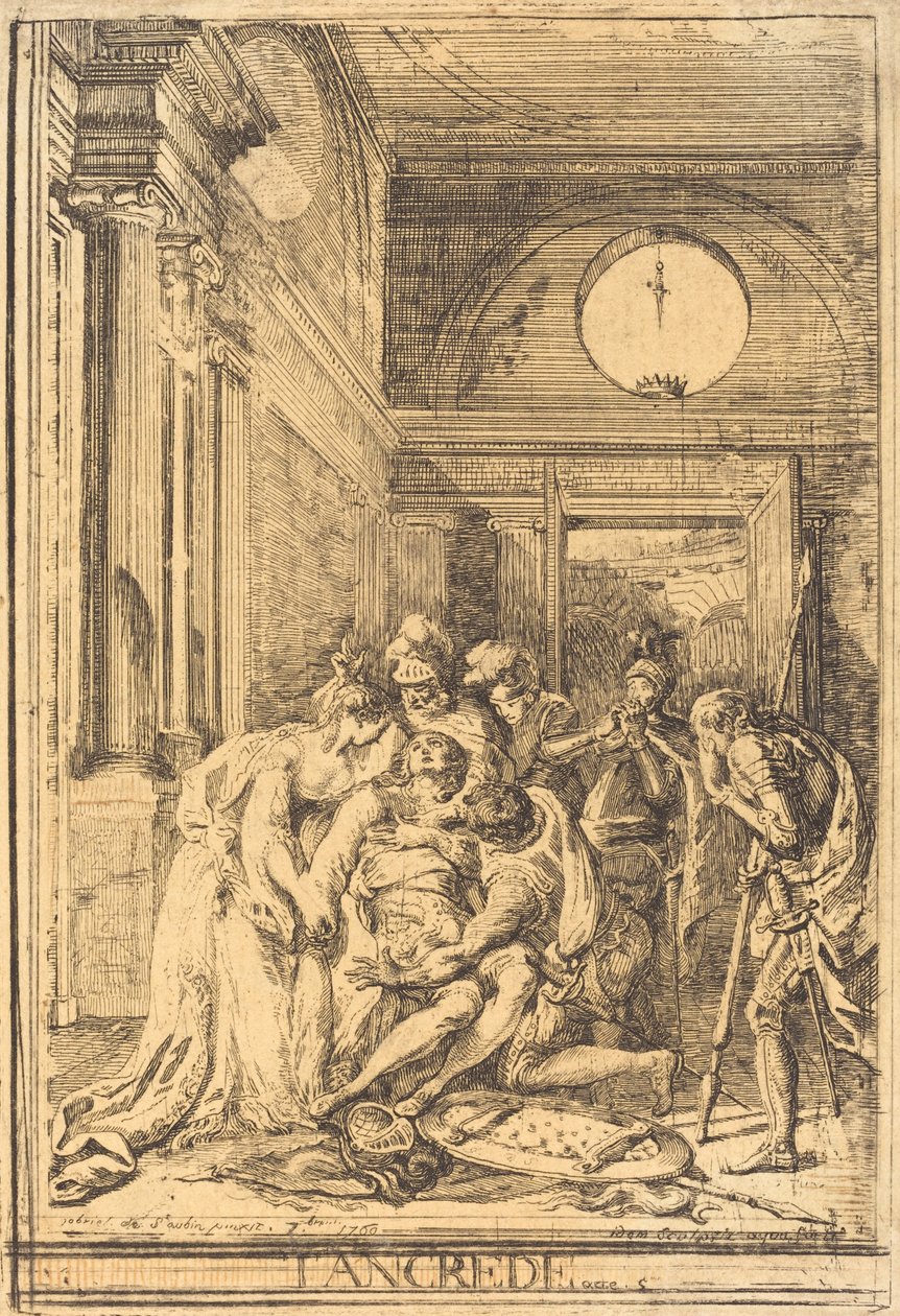 Tancreds död av Gabriel Jacques de Saint Aubin
