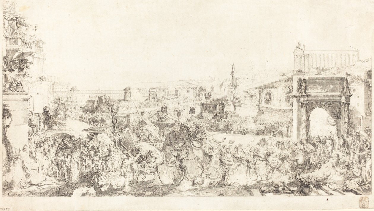 Pompeius triumf i Rom av Gabriel Jacques de Saint Aubin