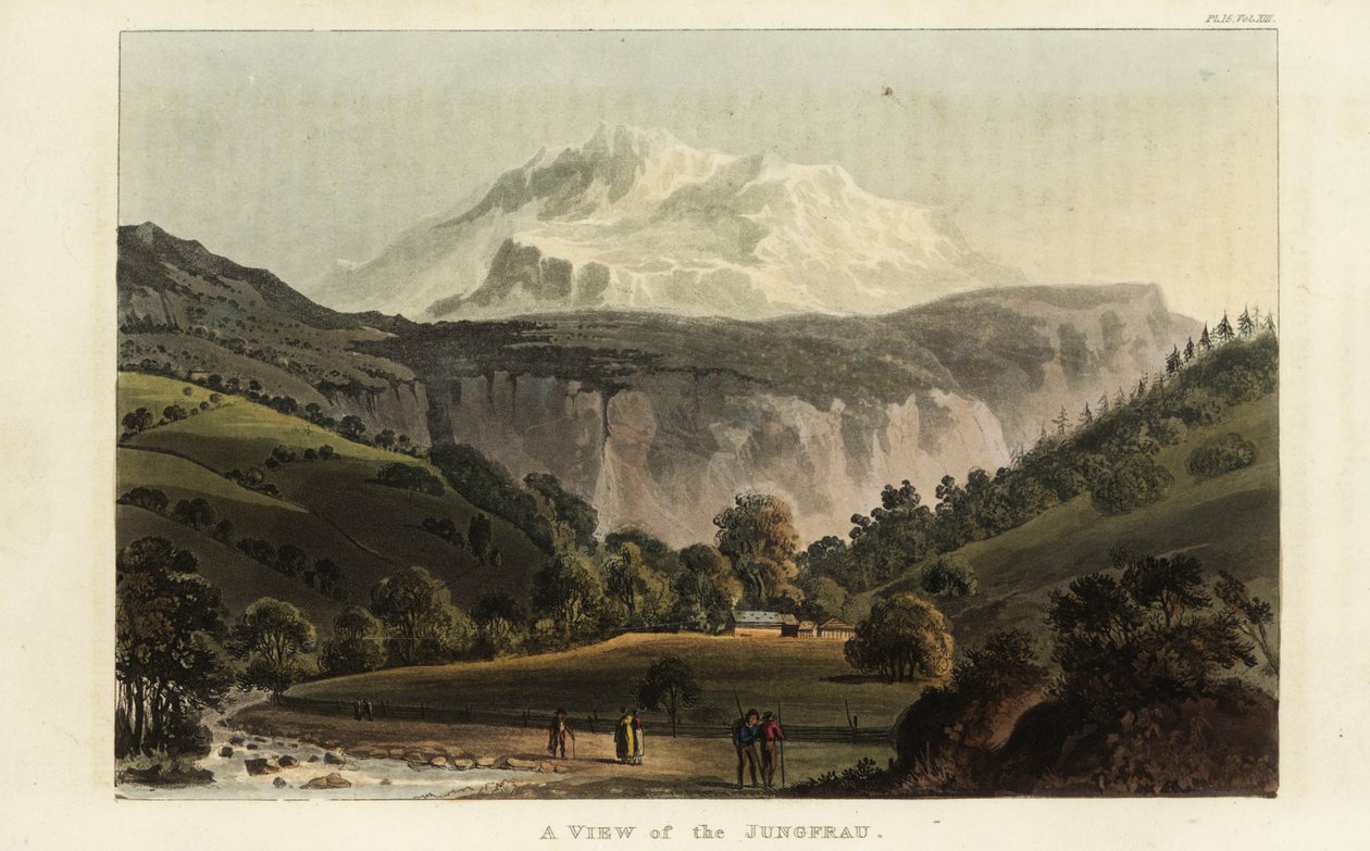 Jungfrau berg i Berner Alperna, Schweiz av Gabriel Ludwig (after) Lory