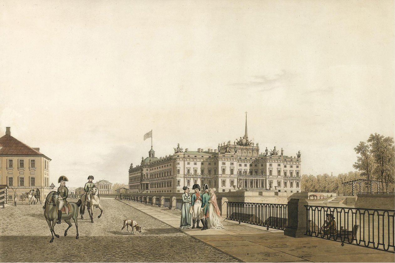Utsikt över Mikhailovsky-palatset, 1804 av Gabriel Ludwig Lory the Elder