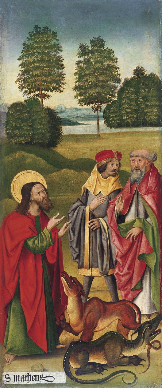 Miraklet av Saint Matthew som tämjer drakarna, 1478 av Gabriel Mälesskircher
